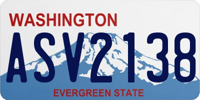 WA license plate ASV2138
