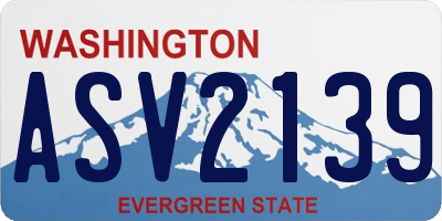 WA license plate ASV2139