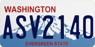 WA license plate ASV2140