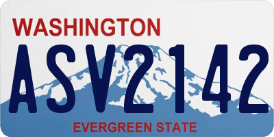 WA license plate ASV2142