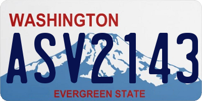 WA license plate ASV2143