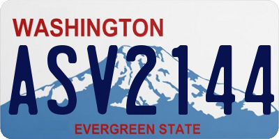 WA license plate ASV2144