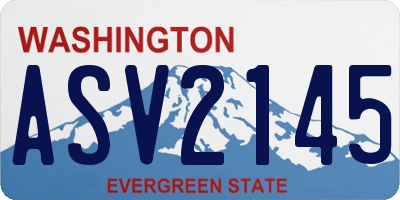 WA license plate ASV2145