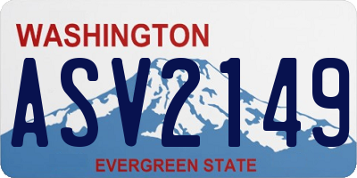 WA license plate ASV2149