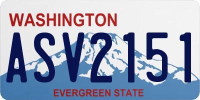 WA license plate ASV2151