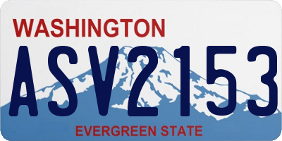 WA license plate ASV2153