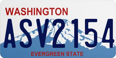 WA license plate ASV2154