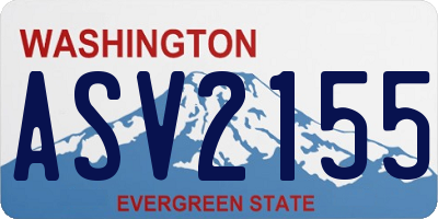 WA license plate ASV2155