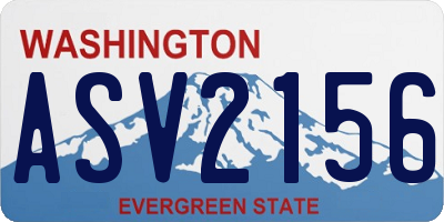 WA license plate ASV2156