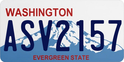 WA license plate ASV2157