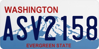 WA license plate ASV2158