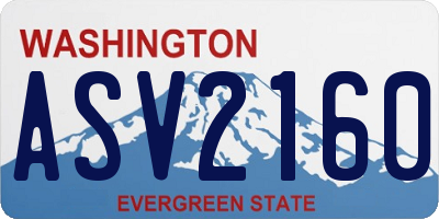 WA license plate ASV2160