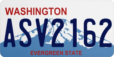 WA license plate ASV2162