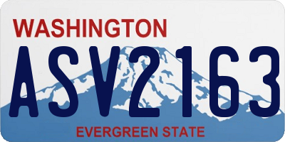 WA license plate ASV2163