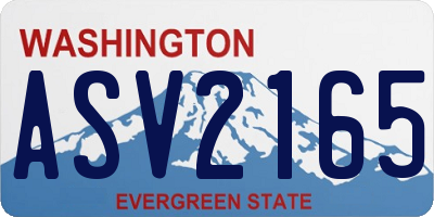 WA license plate ASV2165