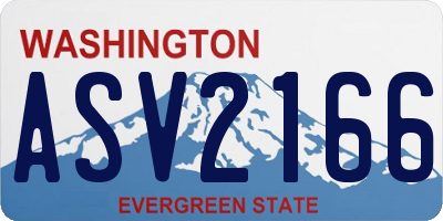 WA license plate ASV2166