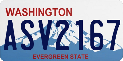 WA license plate ASV2167