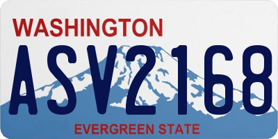 WA license plate ASV2168
