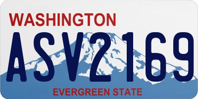 WA license plate ASV2169
