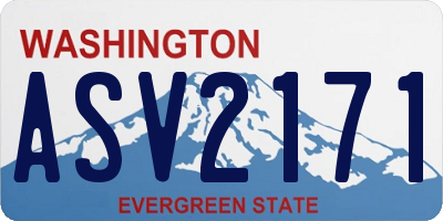 WA license plate ASV2171