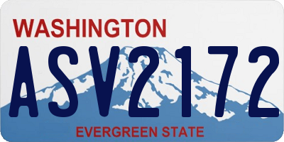WA license plate ASV2172