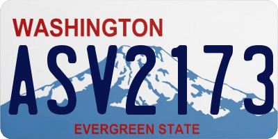 WA license plate ASV2173