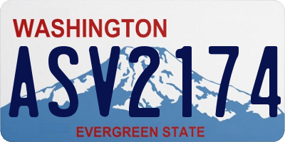 WA license plate ASV2174