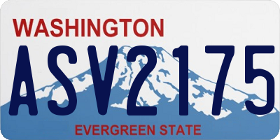 WA license plate ASV2175