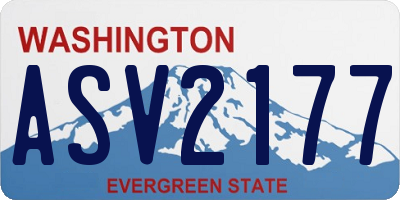 WA license plate ASV2177