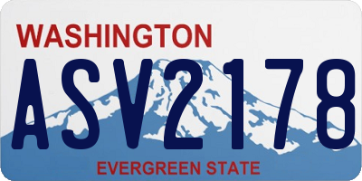WA license plate ASV2178
