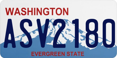 WA license plate ASV2180