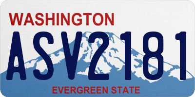 WA license plate ASV2181