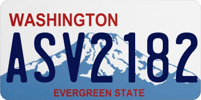 WA license plate ASV2182