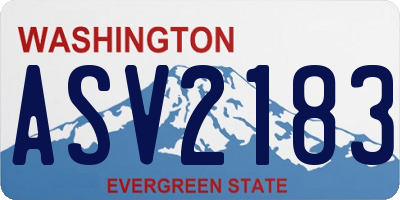 WA license plate ASV2183