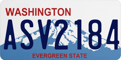 WA license plate ASV2184