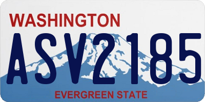 WA license plate ASV2185