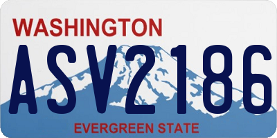WA license plate ASV2186