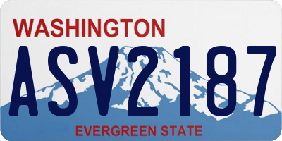 WA license plate ASV2187