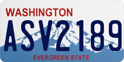 WA license plate ASV2189