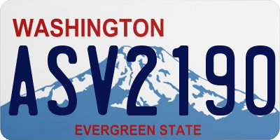 WA license plate ASV2190