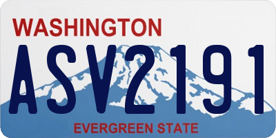 WA license plate ASV2191