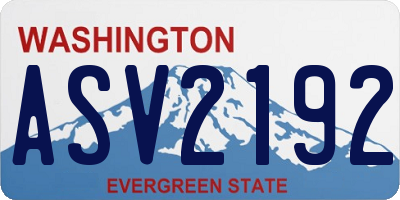 WA license plate ASV2192