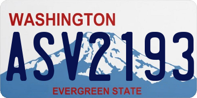 WA license plate ASV2193