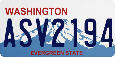 WA license plate ASV2194
