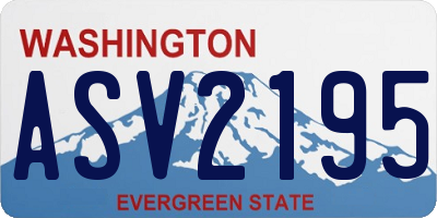 WA license plate ASV2195
