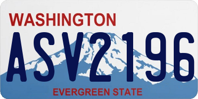 WA license plate ASV2196
