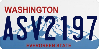 WA license plate ASV2197