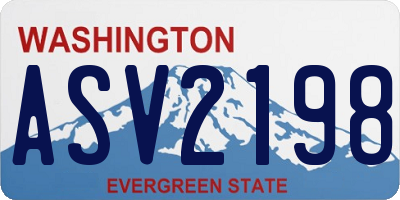 WA license plate ASV2198
