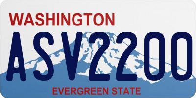 WA license plate ASV2200