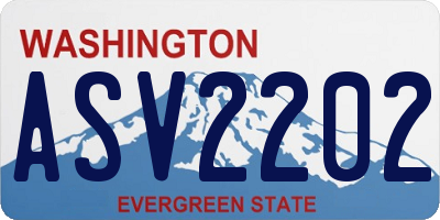 WA license plate ASV2202